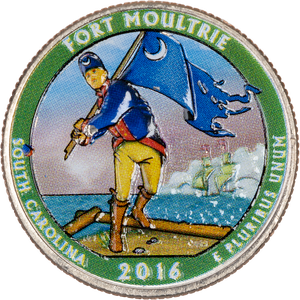 2016 Colorized Fort Moultrie (Fort Sumter National Monument) Quarter Main Image