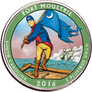 2016 Colorized Fort Moultrie (Fort Sumter National Monument) Quarter Main Image