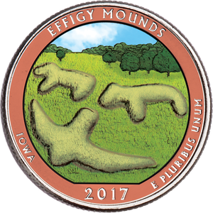 2017 Colorized Effigy Mounds National Monument Quarter Main Image