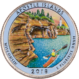 2018 Colorized Apostle Islands National Lakeshore Quarter Main Image