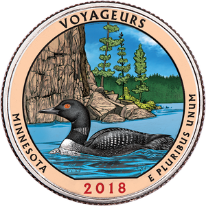 2018 Colorized Voyageurs National Park Quarter Main Image