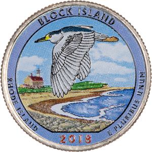 2018 Colorized Block Island National Wildlife Refuge Quarter Main Image
