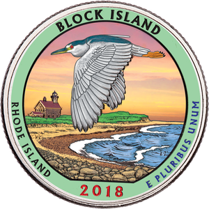 2018 Colorized Block Island National Wildlife Refuge Quarter Main Image