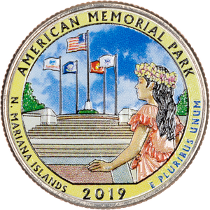 2019 Colorized American Memorial Park Quarter Main Image