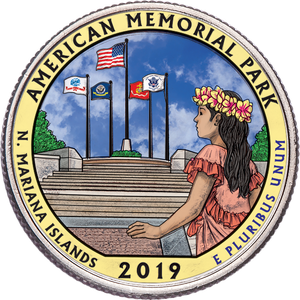 2019 Colorized American Memorial Park Quarter Main Image