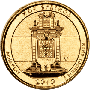 2010 Gold-Plated Hot Springs National Park Quarter Main Image