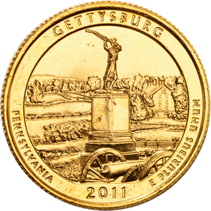 2011 Gold-Plated Gettysburg National Park Quarter Main Image