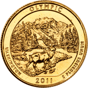 2011 Gold-Plated Olympic National Park Quarter Main Image