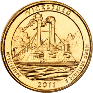 2011 Gold-Plated Vicksburg National Park Quarter Main Image