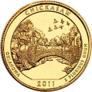 2011 Gold-Plated Chickasaw National Park Quarter Main Image