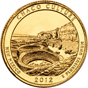 2012 Gold-Plated Chaco Culture National Historical Park Quarter Main Image