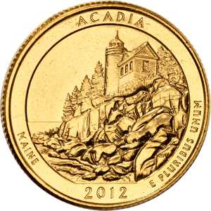 2012 Gold-Plated Acadia National Park Quarter Main Image