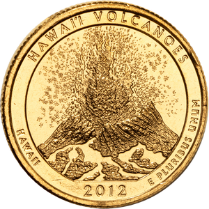 2012 Gold-Plated Hawai'i Volcanoes National Park Quarter Main Image