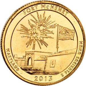 2013 Gold-Plated Fort McHenry National Monument and Historic Shrine Quarter Main Image