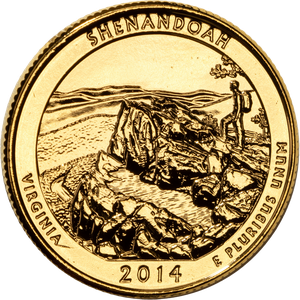 2014 Gold-Plated Shenandoah National Park Quarter Main Image