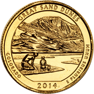 2014 Gold-Plated Great Sand Dunes National Park Quarter Main Image