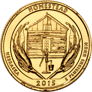 2015 Gold-Plated Homestead National Monument of America Quarter Main Image