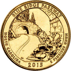 2015 Gold-Plated Blue Ridge Parkway Quarter Main Image