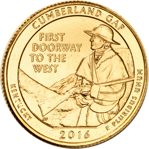 2016 Gold-Plated Cumberland Gap National Historical Park Quarter Main Image