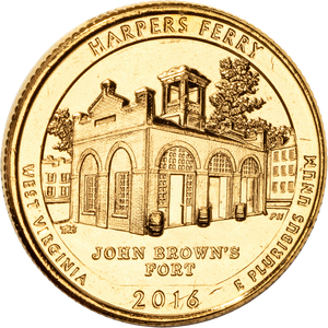 2016 Gold-Plated Harpers Ferry National Historical Park Quarter Main Image