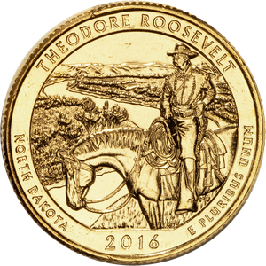 2016 Gold-Plated Theodore Roosevelt National Park Quarter Main Image