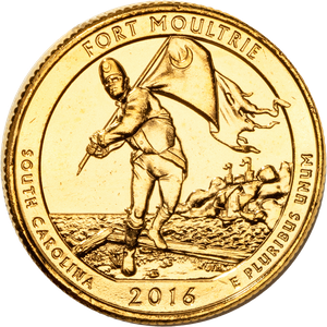 2016 Gold-Plated Fort Moultrie (Fort Sumter National Monument) Quarter Main Image