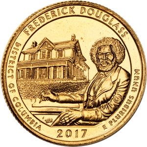 2017 Gold-Plated Frederick Douglass National Historic Site Quarter Main Image