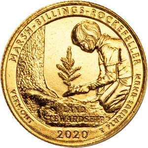 2020 Gold-Plated Marsh-Billings-Rockefeller National Historical Park Quarter Main Image