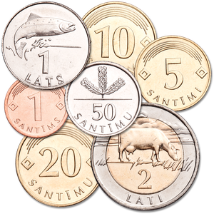 Latvia Pre-Euro Set (8 coins) Main Image
