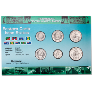 Eastern Caribbean States Coin Set in Custom Holder Main Image