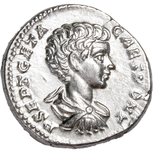 A.D. 198-209 Geta as Caesar Silver Denarius Main Image