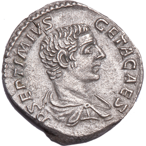 A.D. 198-209 Geta as Caesar Silver Denarius Main Image