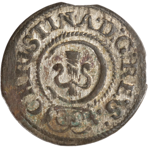 1634-1654 Swedish Dominion of Livonia Silver Solidus of Queen Christina Main Image
