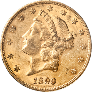 1877-1907 Gold $20 Liberty Head in Holder Main Image
