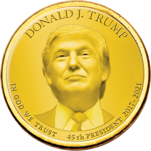 Colorized "Modern Presidents" Dollar with Golden Hue - Donald Trump Main Image