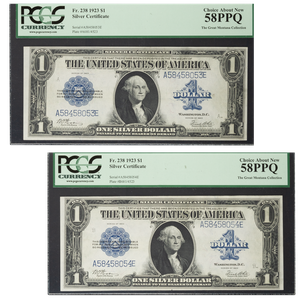 1923 $1 Silver Certificate Consecutive Serial Numbers Main Image