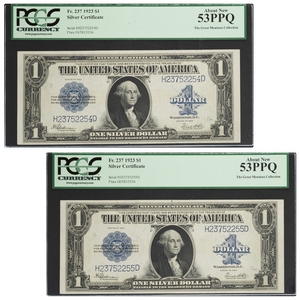 1923 $1 Silver Certificate Consecutive Serial Numbers Main Image