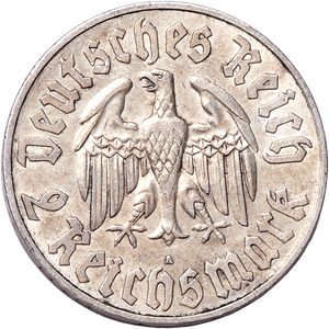 1933 Germany Silver 2 Reichsmark Main Image