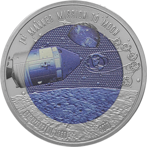2018 Ghana 2 Cedis Titanium First Mission to the Moon Main Image