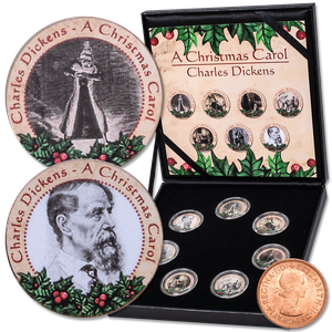 "A Christmas Carol" Colorized Great Britain 1/2 Penny Collection Main Image