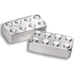 Solid silver sales lego brick
