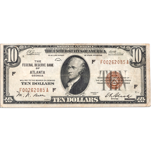 1929 $10 Federal Reserve Bank Note