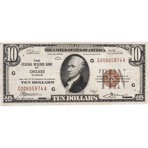 1929 $10 Federal Reserve Bank Note