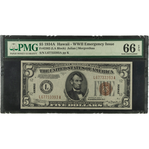 1934A $5 Federal Reserve Note Hawaii Main Image