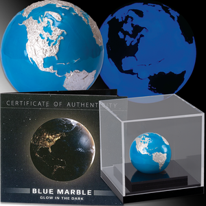 2023 Barbados 3 oz. Silver $5 Blue Marble "Glow-in-the-Dark" Main Image
