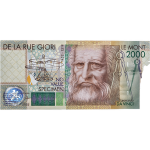 De la Rue Giori Le Mont 2000 Leonardo da Vinci Test Specimen Note Main Image