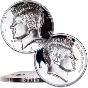 Kennedy Curved 1 oz. Silver Round Main Image