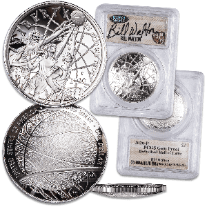 2020 Basketball Hall of Fame Silver Dollar with Bill Walton Signature Main Image