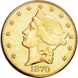 Gold-Plated Copper $20 Gold Liberty Head Replica Main Image