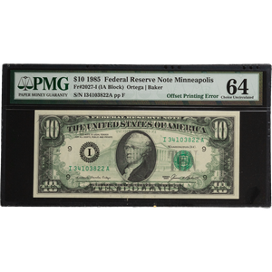 1985 $10 Federal Reserve Note Main Image